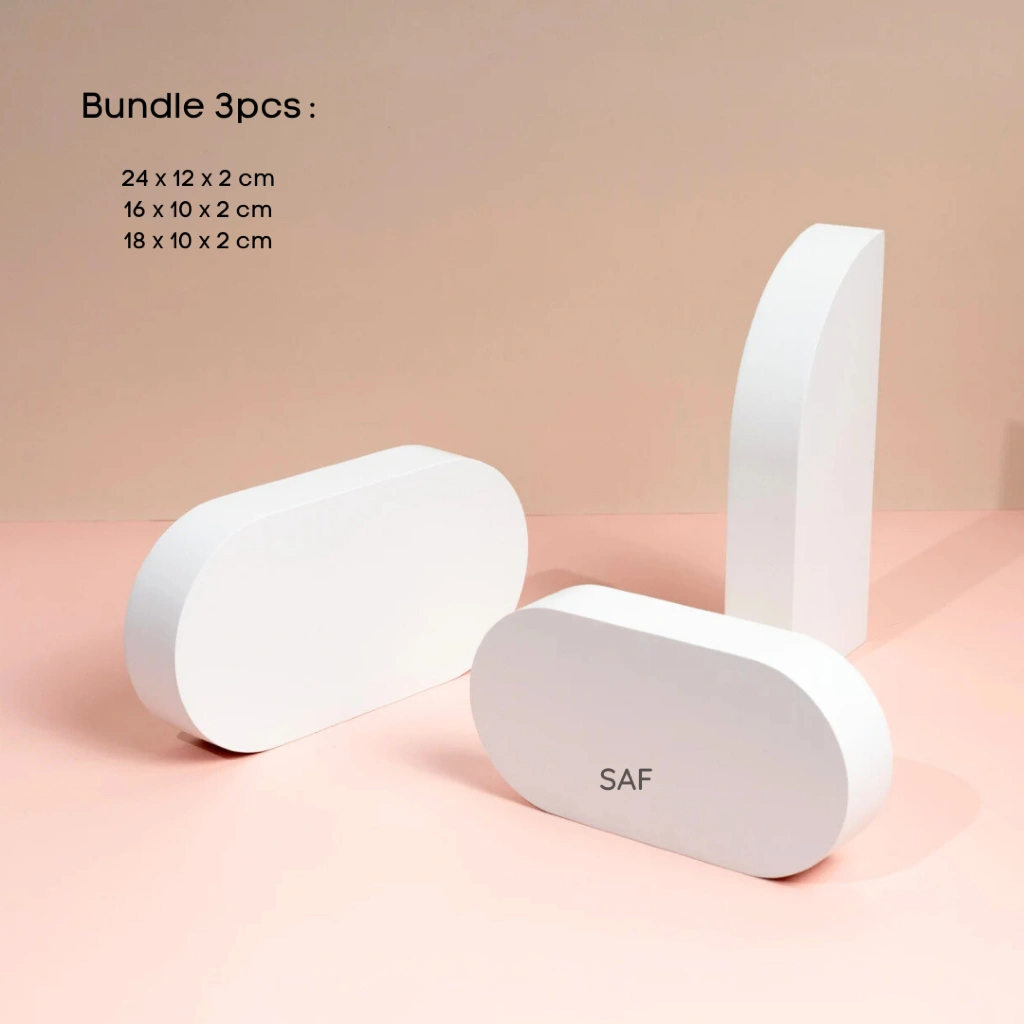 SAF Set 3pcs Geometry Oval Photo Props - podium leveling balok tangga display -  Product Shooting Decoration Stand Backdrop Cosmetics Photography sets