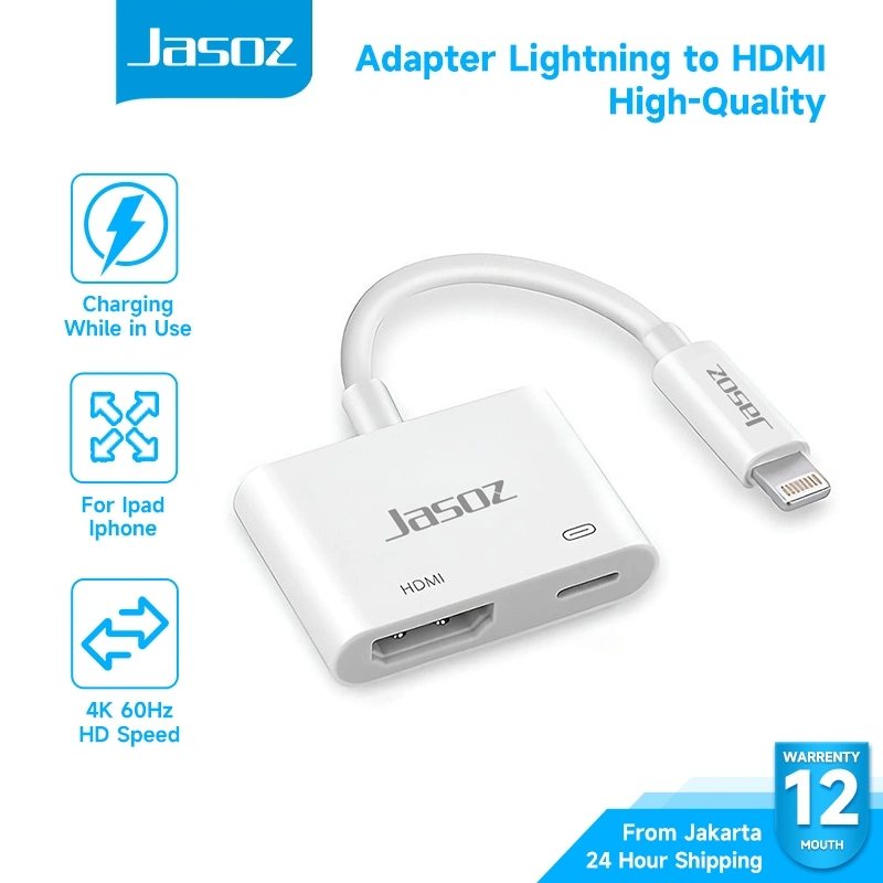 Jasoz Lightning To HDMI Adapter Kable For IPhone iPad 4K HD Digital TV Monitor USB-C Converter