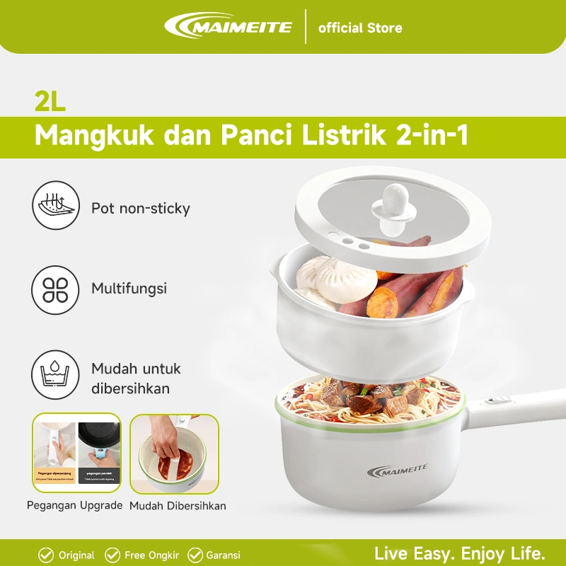 MAIMEITE Panci Listrik / Panci Elektrik Free Steamer Electric Cooker Smart Control Cooking Pot Household mini Rice Cooker Non Stick Pan Frying
