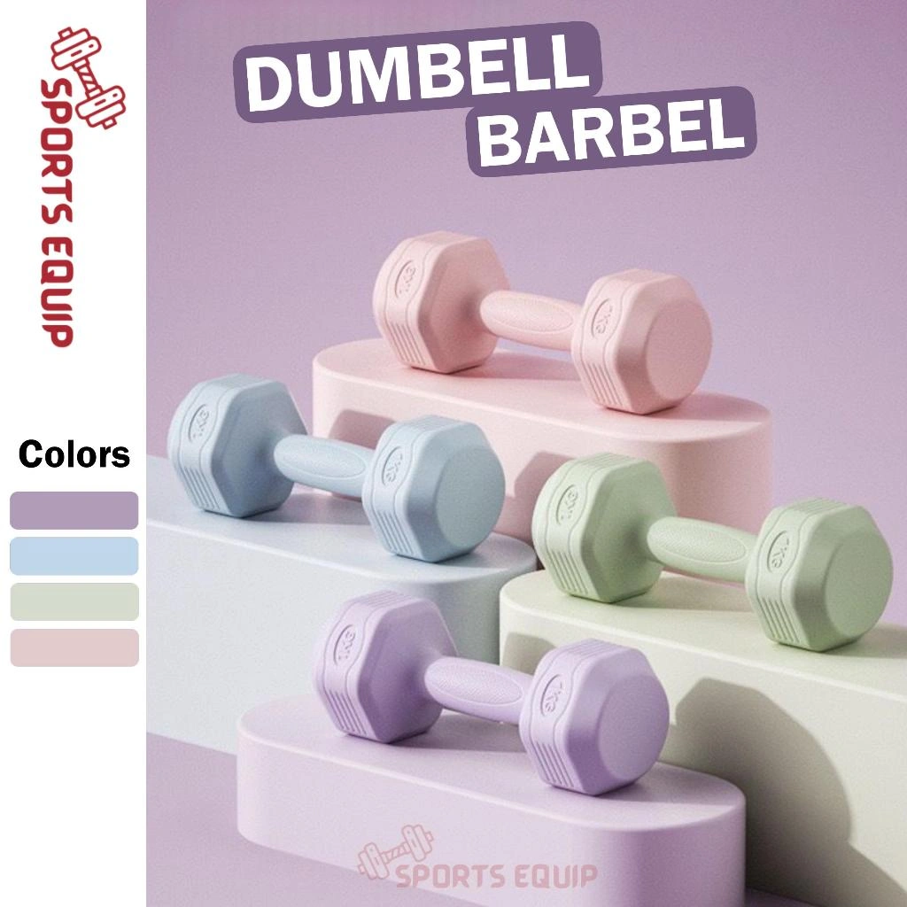 S.E - Dumbell Anti Slip Barbel SEPASANG SE003 - 1KG / 2KG / 3KG Gym Fitness Wanita bahan PVC