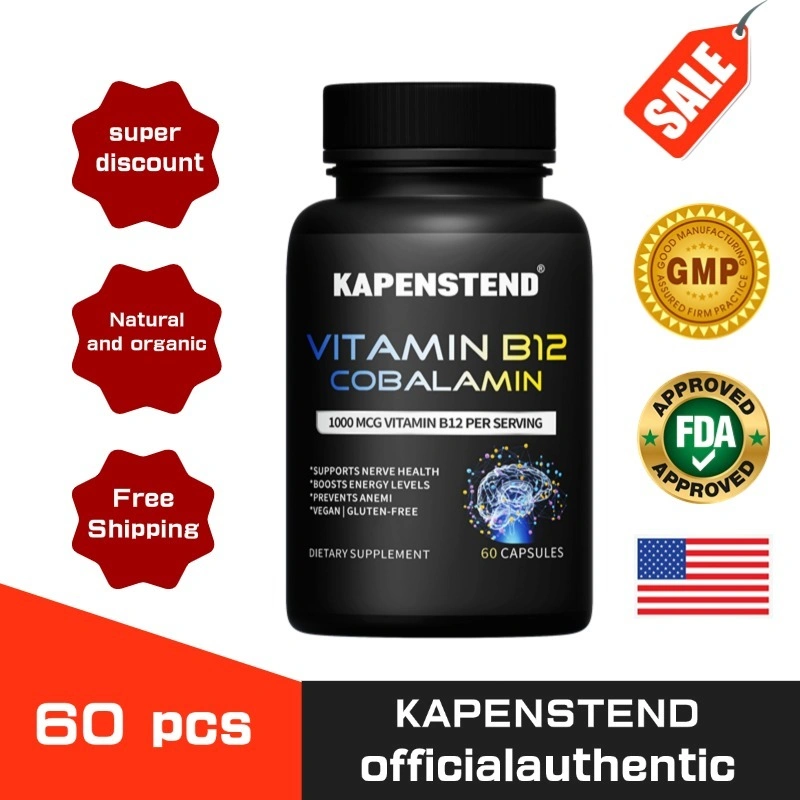 Kapsul Vitamin B12 1000 mcg untuk mendukung suasana hati yang sehat, energi, kesehatan jantung dan mata