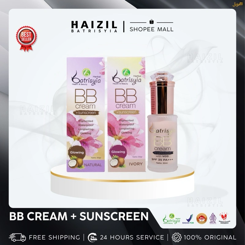 BATRISYIA - BB Cream + Sunscreen 30ml | SPF 35 PA+++ | ED Panjang