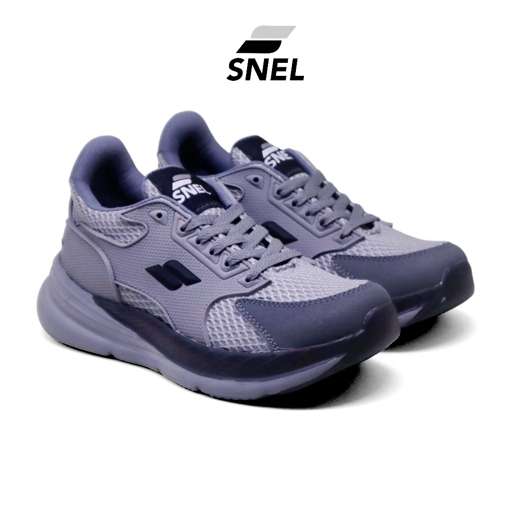 Snel - Sepatu Olahraga Pria Running Ringan Grey Black Rubber