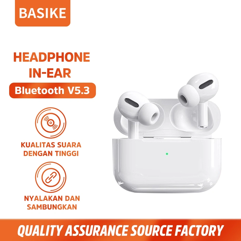 BASIKE TWS Wireless Earphone Earbuds Bluetooth 5.3 AirPods TWS Wireless Headset iPhone Waterproof