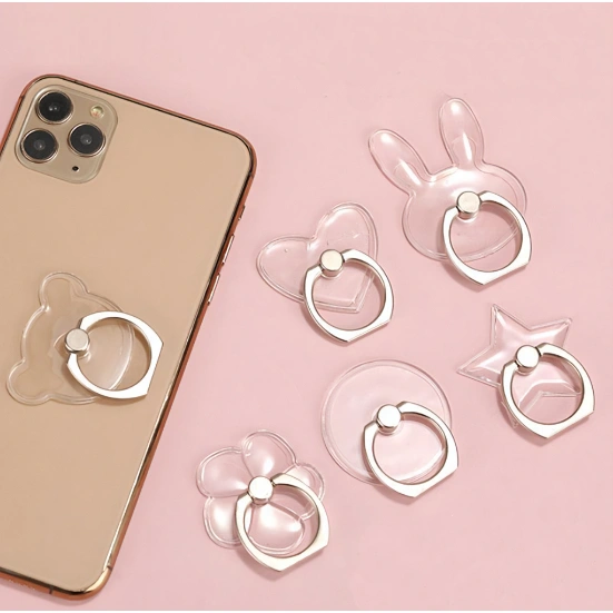 Ring stand Hp/Ring Akrilik Transparan/Dudukan ponsel cincin 360 derajat/Ring Hp karakter/ i-Ring Cincin Pegangan HP