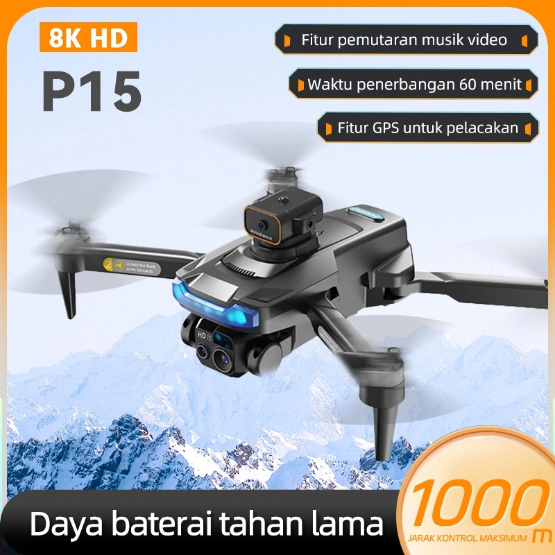 P15 Drone kamera jarak jauh fotografi udara profesional murah dual camera drone premium laki-laki pria ulang tahun kado hadiah