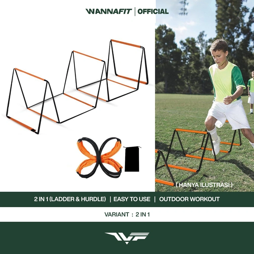 WANNAFIT Premium Agility Ladder | 2 in 1 6 Meter Tangga Ketangkasan | Alat Latihan Olahraga