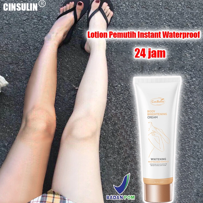 CINSULIN Lotion Pemutih Badan Instan Brightening Body Lotion Body Cream Bleaching Badan Glowing Mencerahkan Memperbaiki Kulit Gelap Menghilangkan Melanin Melembabkan Menutrisi Kulit-Whitening Body Cream-Body Brightening Cream-Naturale Brightening Cream