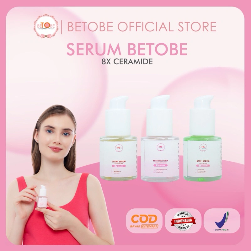 Betobe Serum Wajah 8XCeramide Hydrating Menyamarkan Flek Hitam Mengecilkan Pori Mencerahkan  Glowing