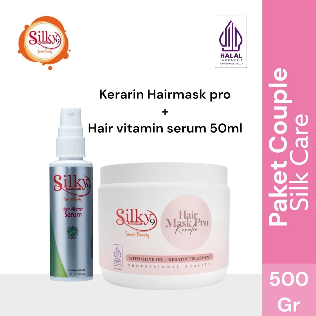 SILKY9PRO Hairmask Sutra paket couple ( Hairmask pro + Hair vitamin 50 ml)