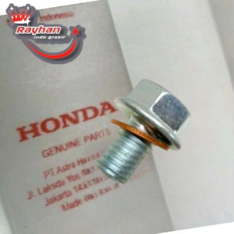 Baut Oli Gardan Original (Asli) Tutup Dan Pembuangan Oli Gardan Motor Beat Vario Scoopy Dan Honda matic lainnya.