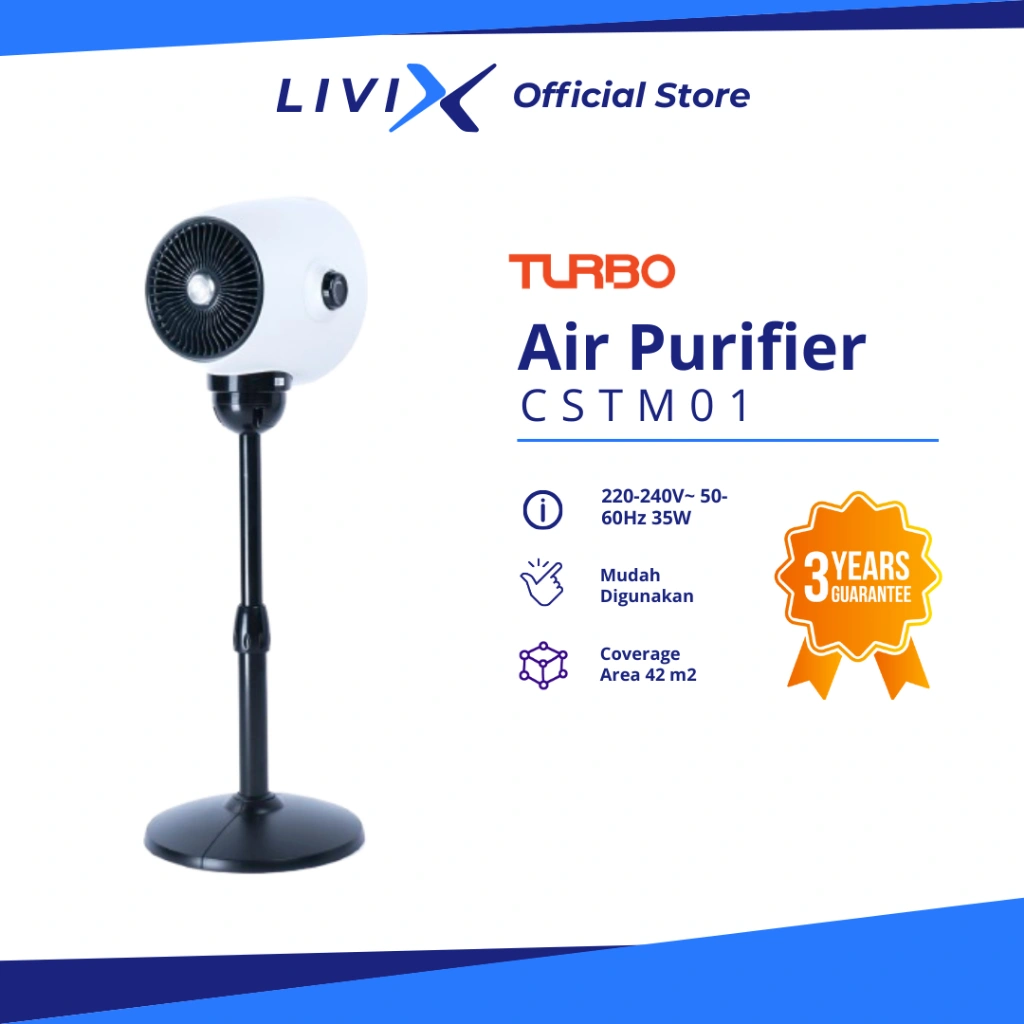Livix Official Store  TURBO Carrot Air Purifier True Shield dengan HEPA Filter 13 Ionizer CSTM01