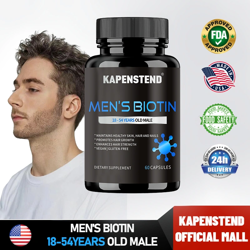 KAPENSTEND Pria Biotin 18-54 Tahun) - Vitamin A, Biotin 7500mcg, Kolagen - 60 Kapsul Lunak