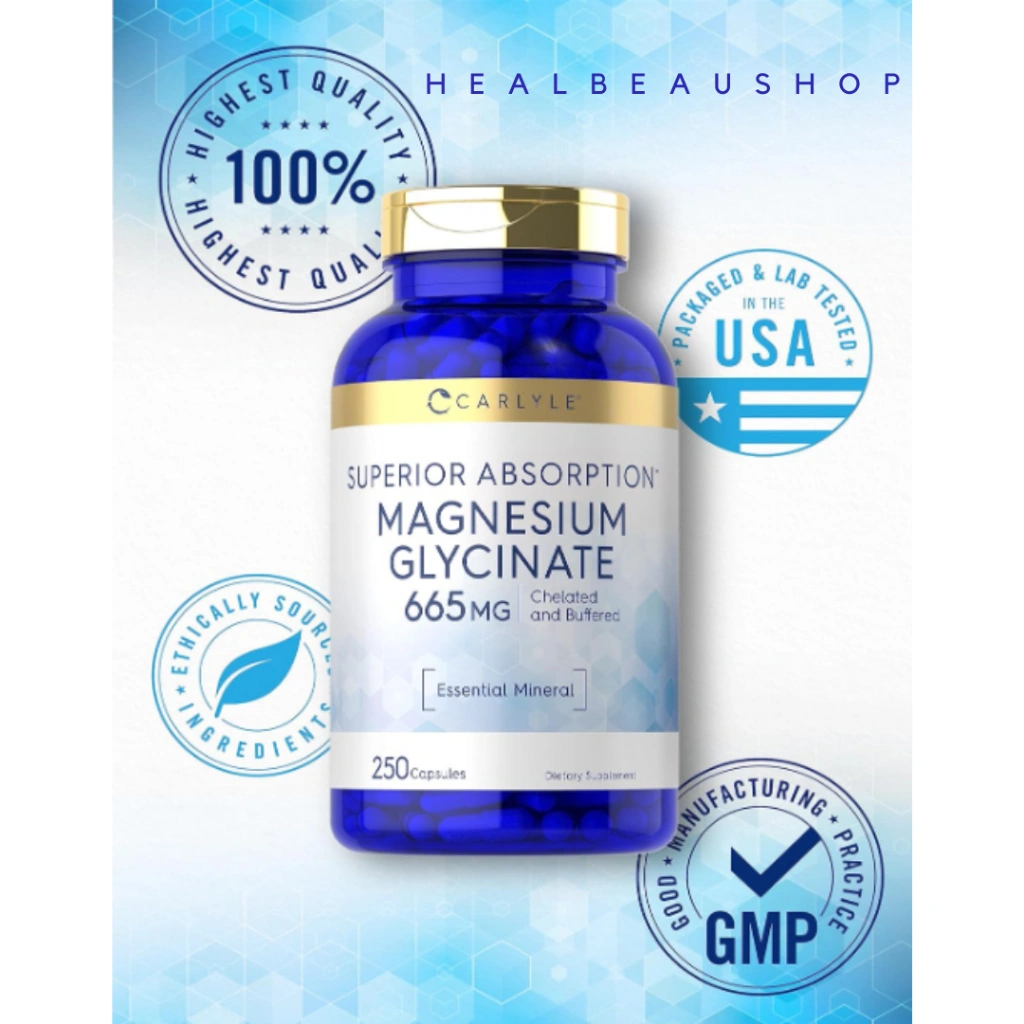 Carlyle Superior Absorption Magnesium Glycinate 665MG 250caps Original US
