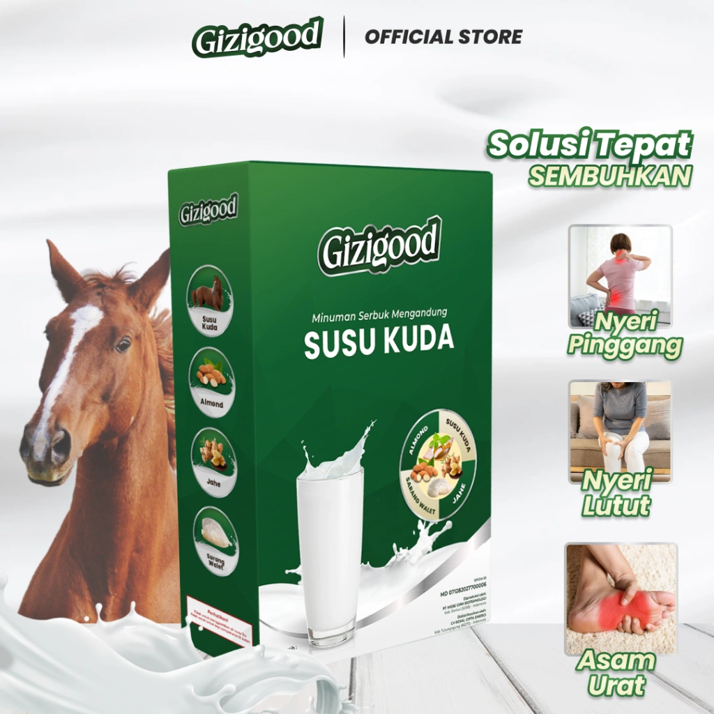 Gizigood Susu Kuda Liar Sumbawa dengan Kolostrum untuk Tulang dan Sendi 220gr