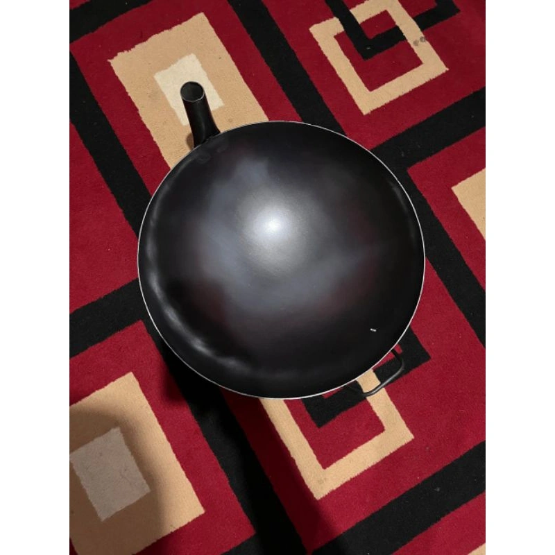WAJAN NASI GORENG ANTI LENGKET 40CM // WOK SEASONING // Wajan Besi // Wajan Baja