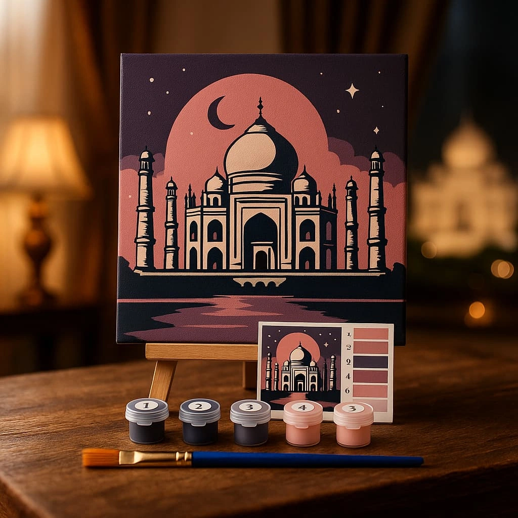 SFO - DIY Paint By Numbers Kit 1 Set - Taj Mahal India AI
