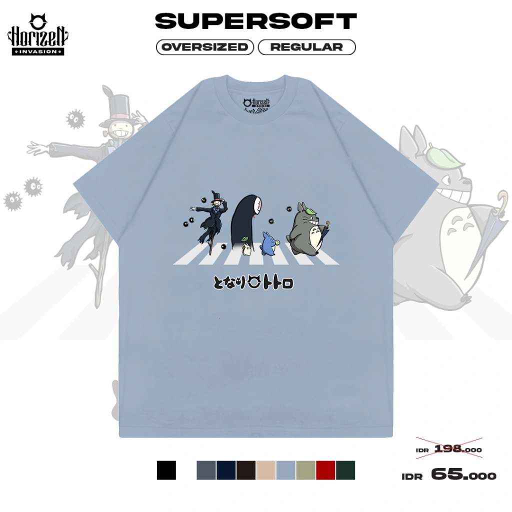 Horizen Invasion Kaos Supersoft Abbey Road Walking Pria Wanita Cotton Combed 24s