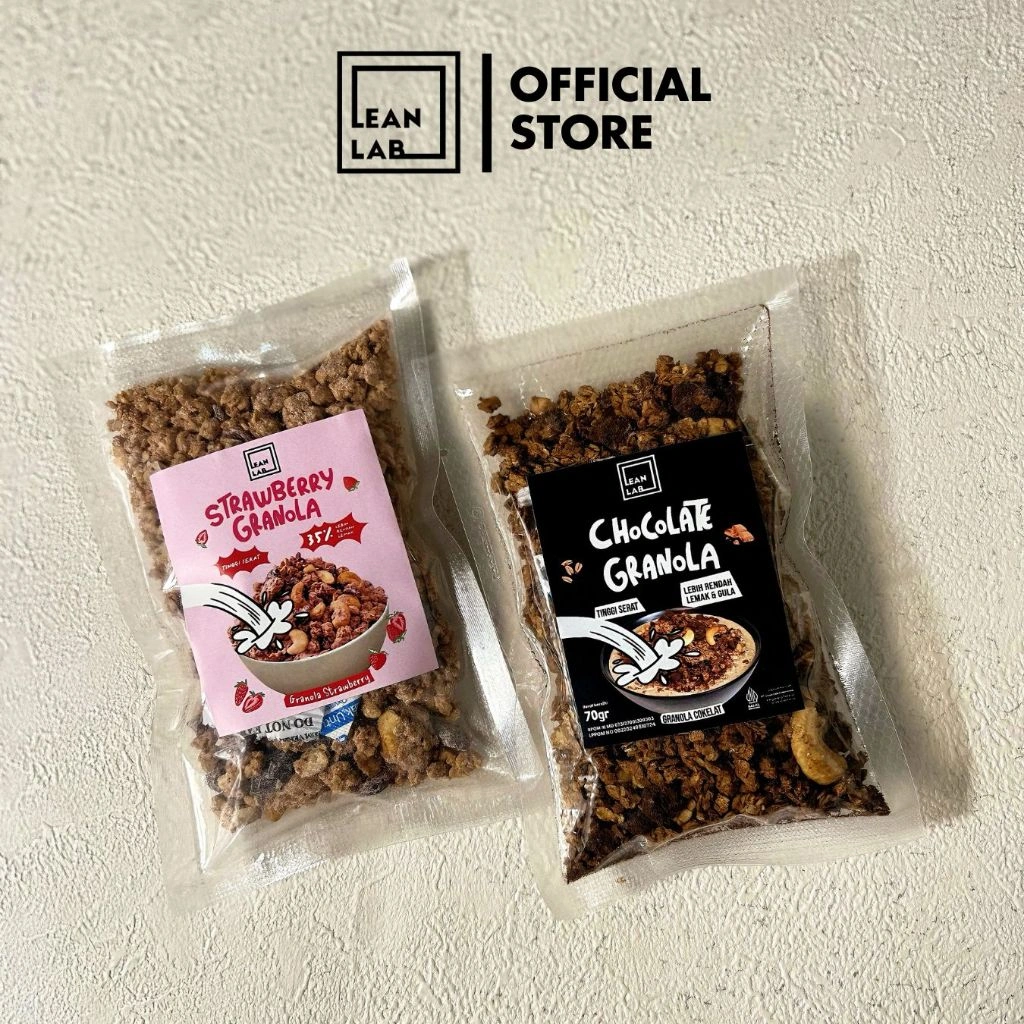 (Special Live) Lean Lab Granola Chocolate & Strawberry 70gr x2