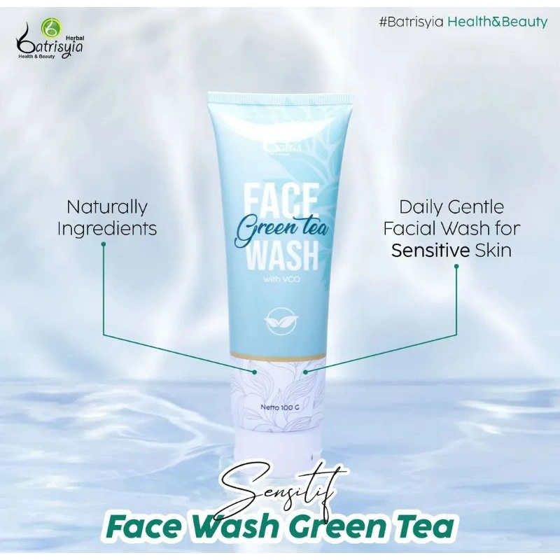 Batris Face Wash Green Tea 100ml (biru)