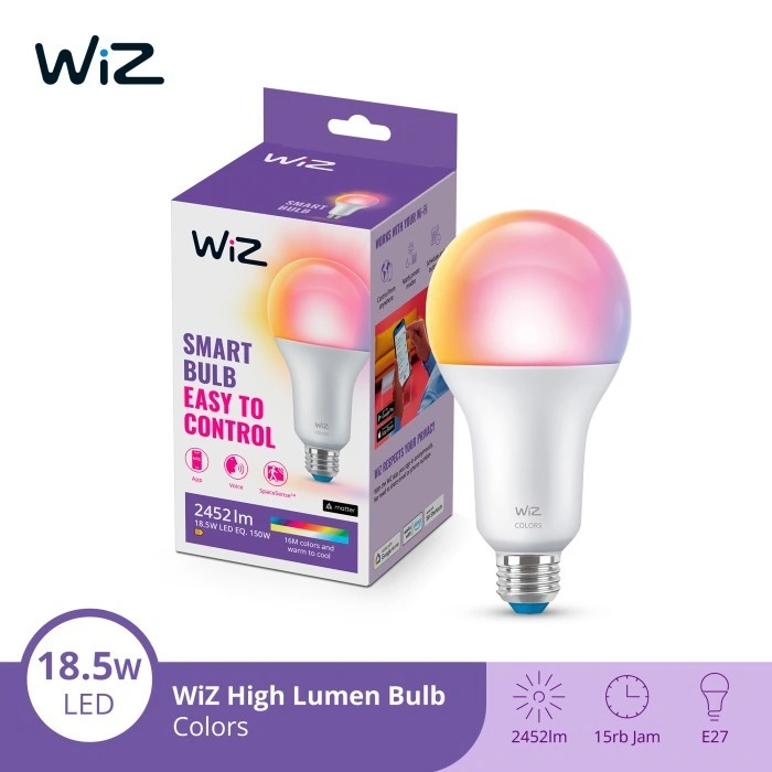 WiZ Smart WiFi High Lumen Bulb 18.5W  Tunable Color Warna - Lampu Tidur Anak