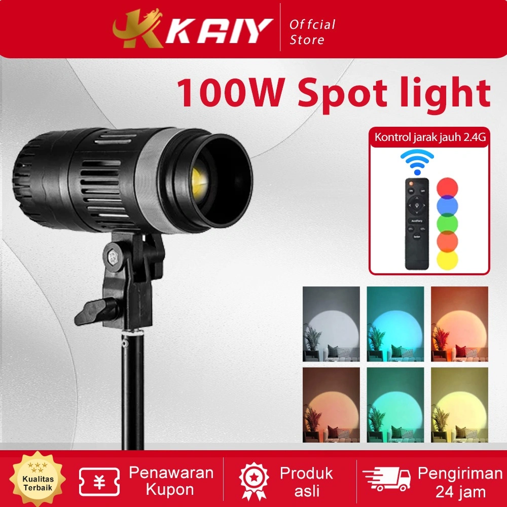 KAIY Spot light Lampu Foto LED Live Streaming Profesional Video Photographic 100W