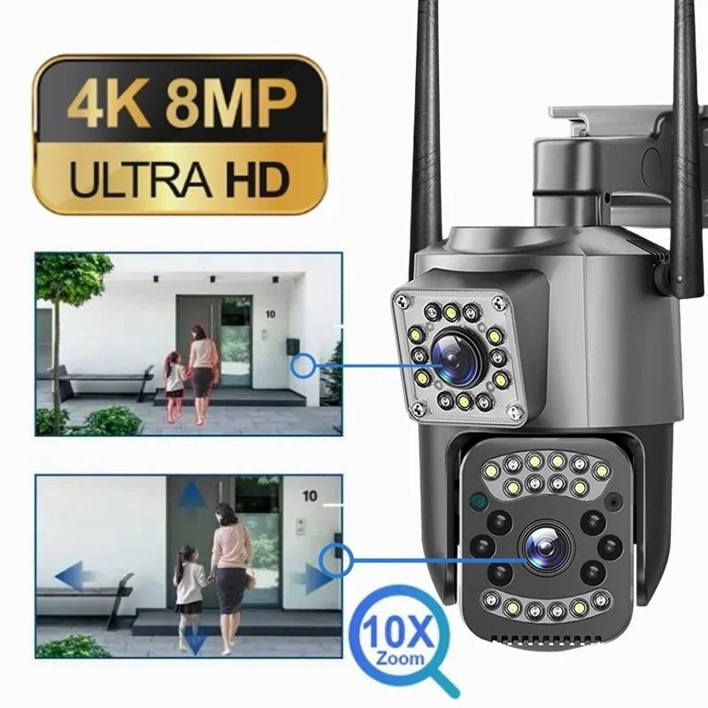 IP Camera V380Pro PTZ Dual Lensa Monitor Ganda Outdoor Waterproof