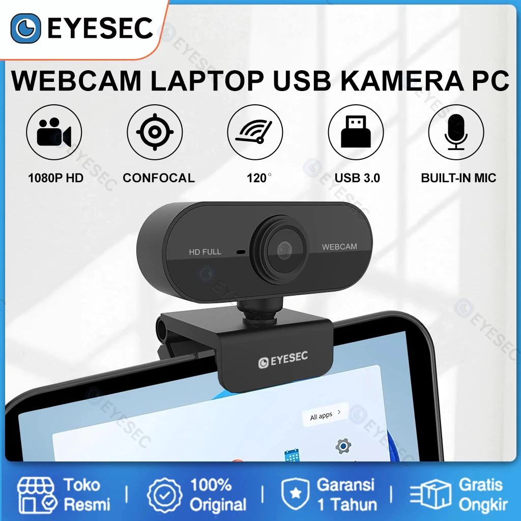 EYESEC Webcam 1080P Laptop USB Kamera PC With Mic Camera Webcast Live Zoom Google Meeting Camera Broadcast Video