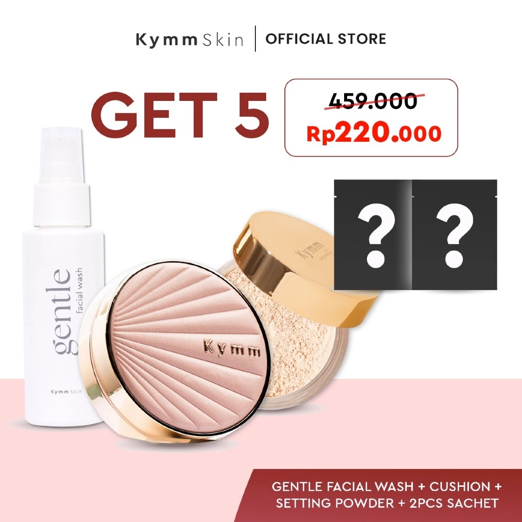 [5pcs] [Get 2 Freebies] KYMM SKIN Perfectha Caviar Foundi Cushion + Micro Setting Powder + Gentle FW