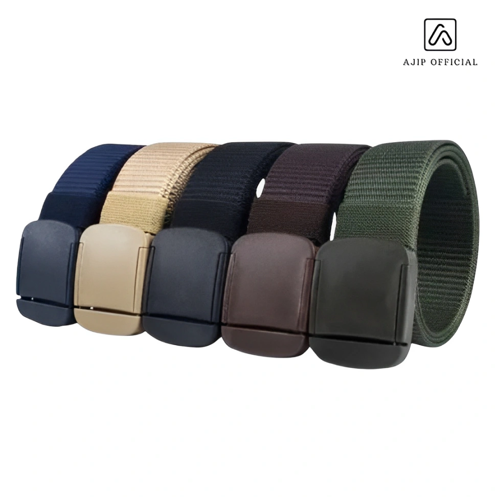 Ikat Pinggang Pria Nylon Canvas Premium Gesper Tactical Sabuk Anti Metal Detector Berkualitas Elegan