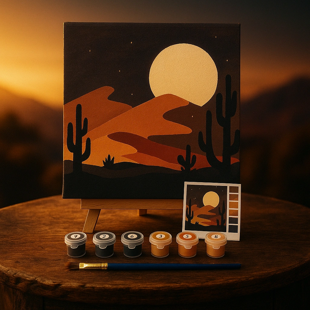 SFO - DIY Paint By Numbers Kit 1 Set - Mountains Cactus P