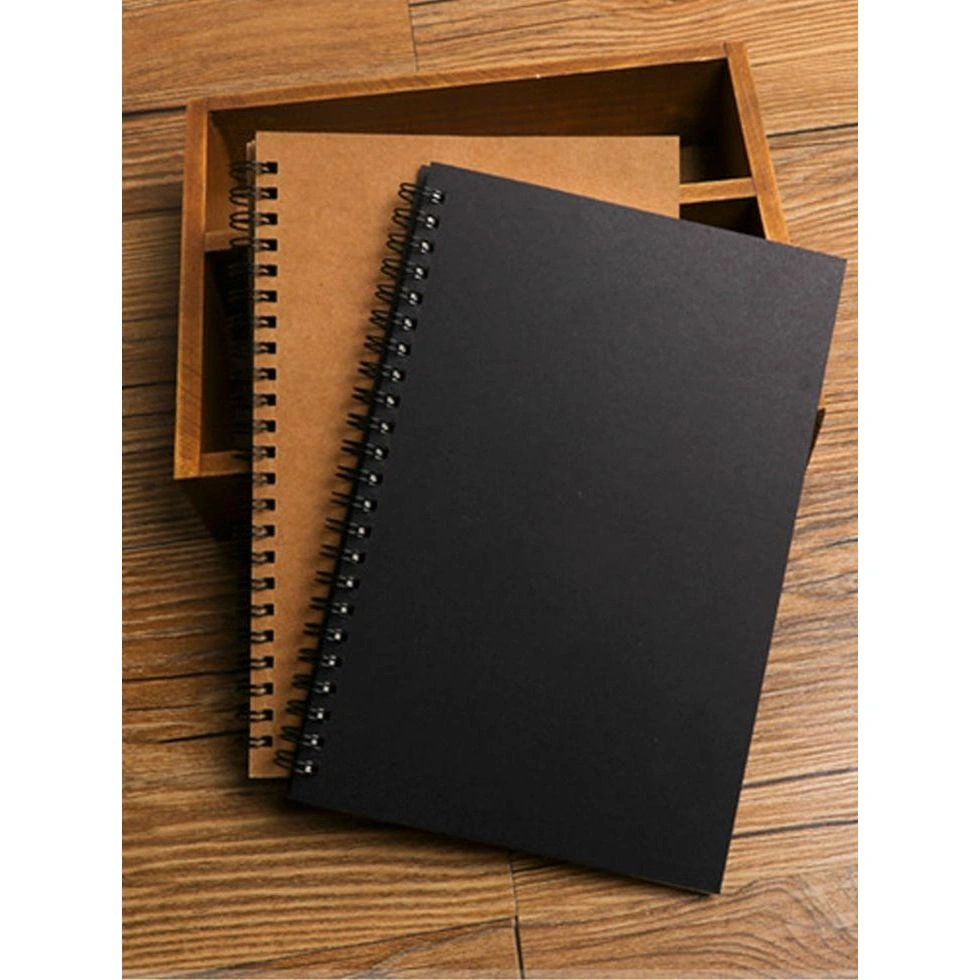 Daily Creator Pad - Sketchbook Spiral A5 100 Halaman | Buku Gambar Minimalis Hitam Coklat