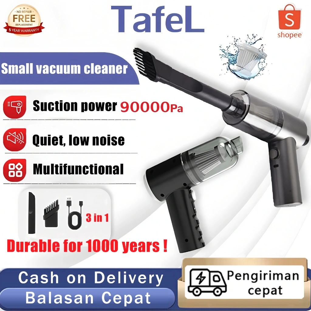 [Garansi 100 tahun,Best selling] Penyedot debu portabel,Wireless Car Vacuum Cleaner Portable,Penyedot debu kamar tidur, Cleaner Portable Mini 3in1 Vacum Cleaner Pembersih Mobil Vacum Cleaner Sofa