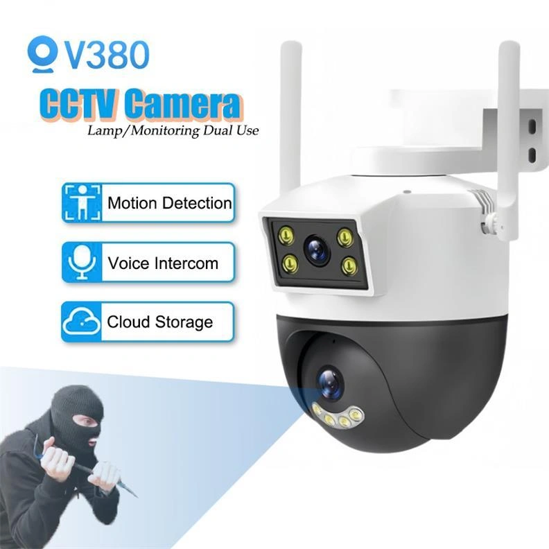 Dual Lens 360° V380 PRO CCTV Panoramic Monitoring HD 8MP Smart WiFi Color Night Vision IP67 CCTV