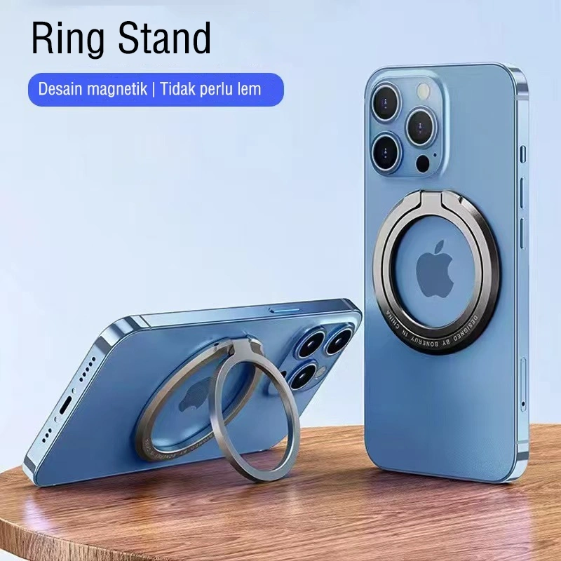 Ring Phone Holder Stand Cincin HP Bracket 360 Magnetic Foldable