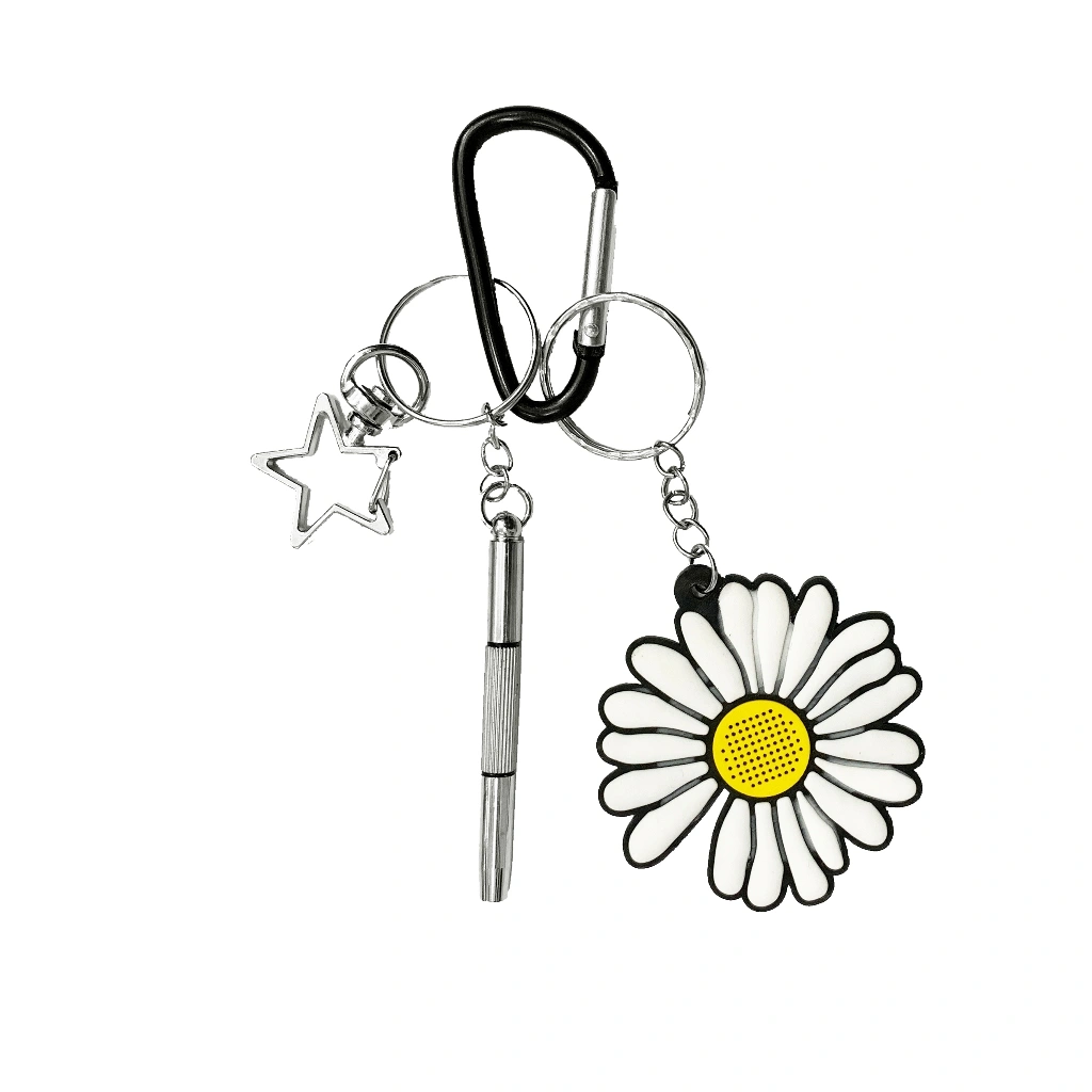 carabiner keychain | keychain | gantungan kunci | aksesoris skena kalcer | clover flower bunga DMCS