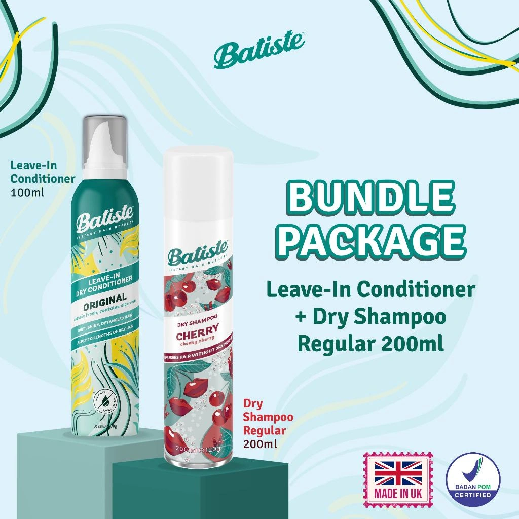 PAKET Batiste Leave In Conditioner 100ml + Dry Shampoo 200ml