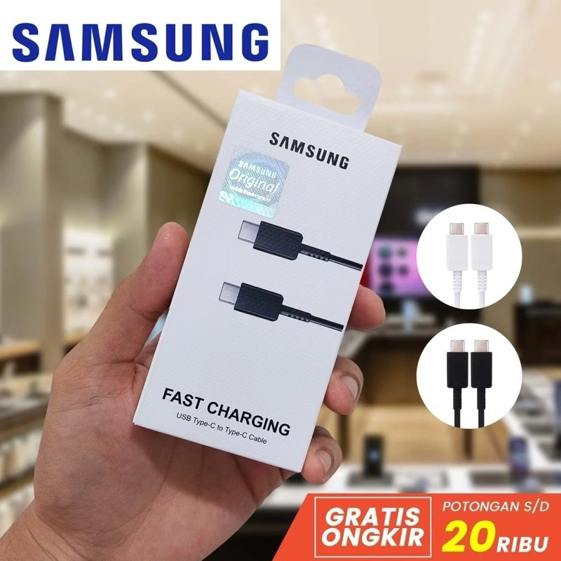 KABEL DATA SAMSUNG TIPE-C TO TIPE-C SUPER FASTCHARGING ORIGINAL 100%