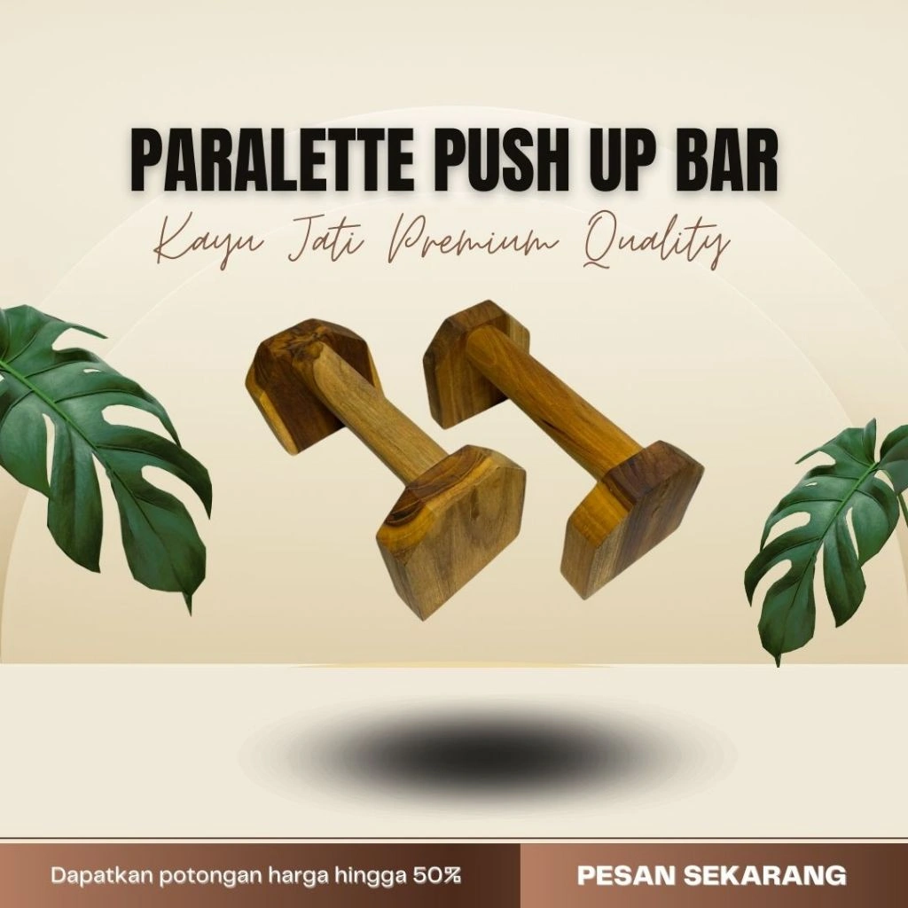 parallete bar, Calistenic bar, push up bar (kayu jati)(sepasang)