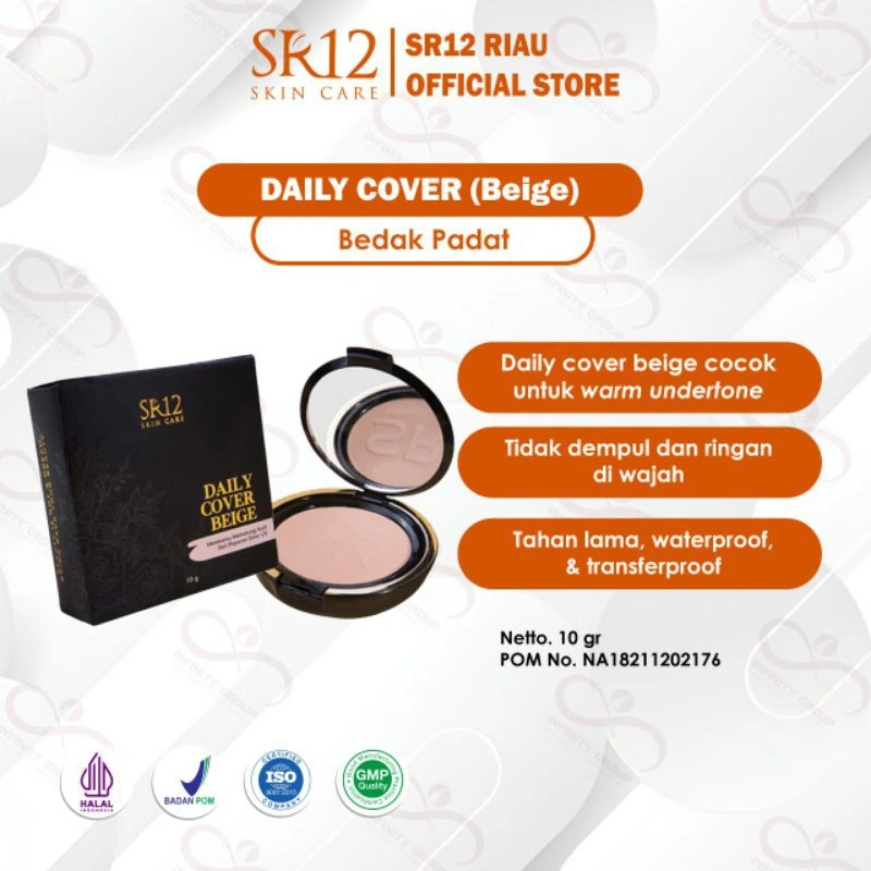 DAILY COVER BEDAK EXCLUSIVE COMPACT POWDER SR12 WITH FOUNDATION + SPF 25