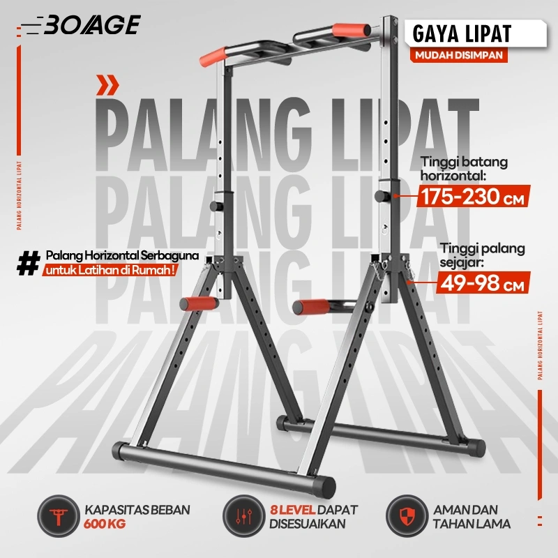 Adjustable Height  PULL UP BAR/Multi-Function Power Tower/Alat fitness/Alat Olahraga/Adjustable Height Pull up Station/Alat Pembentuk Otot/Chin Up Bar/ Gym Rumahan/Alat Gym untuk Kamar Kecil