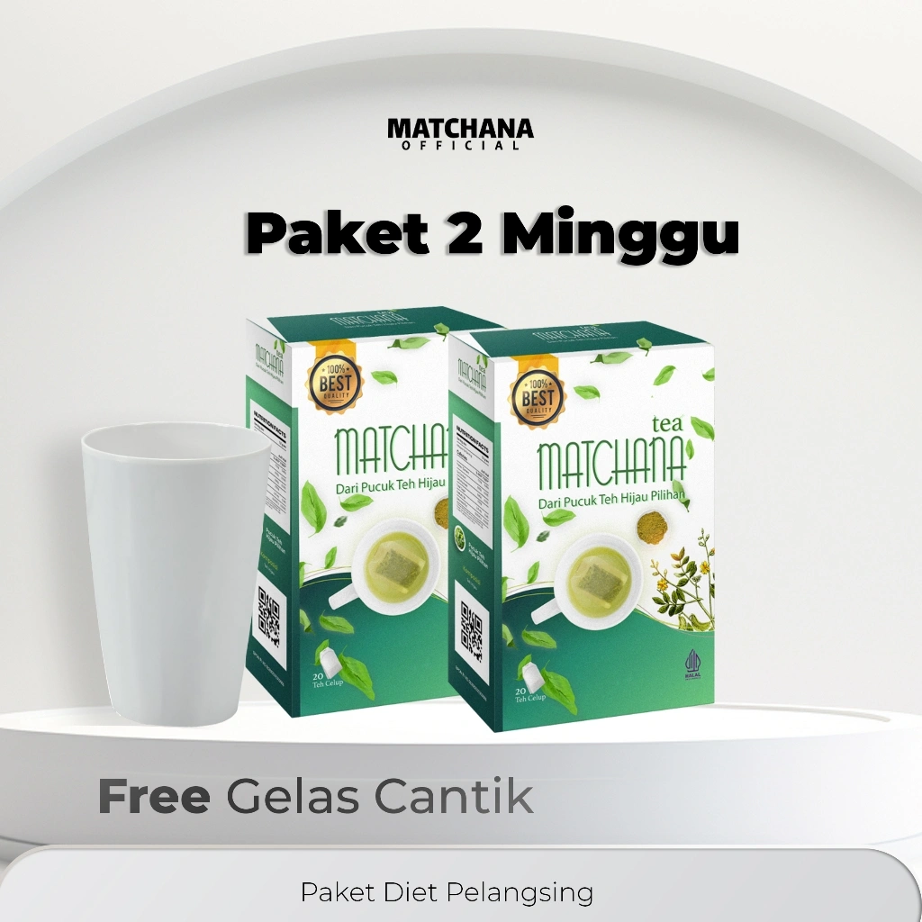 Obat Diet Herbal | Paket Teh Pelangsing Ampuh DIET DETOX | Teh Diet Matchana Teh Hijau & Jati Cina Slimming Tea | Pelangsing Alami | Obat Diet Ampuh BPOM | Teh Pelangsing Badan Herbal | Unikefood Teh Diet Matchana