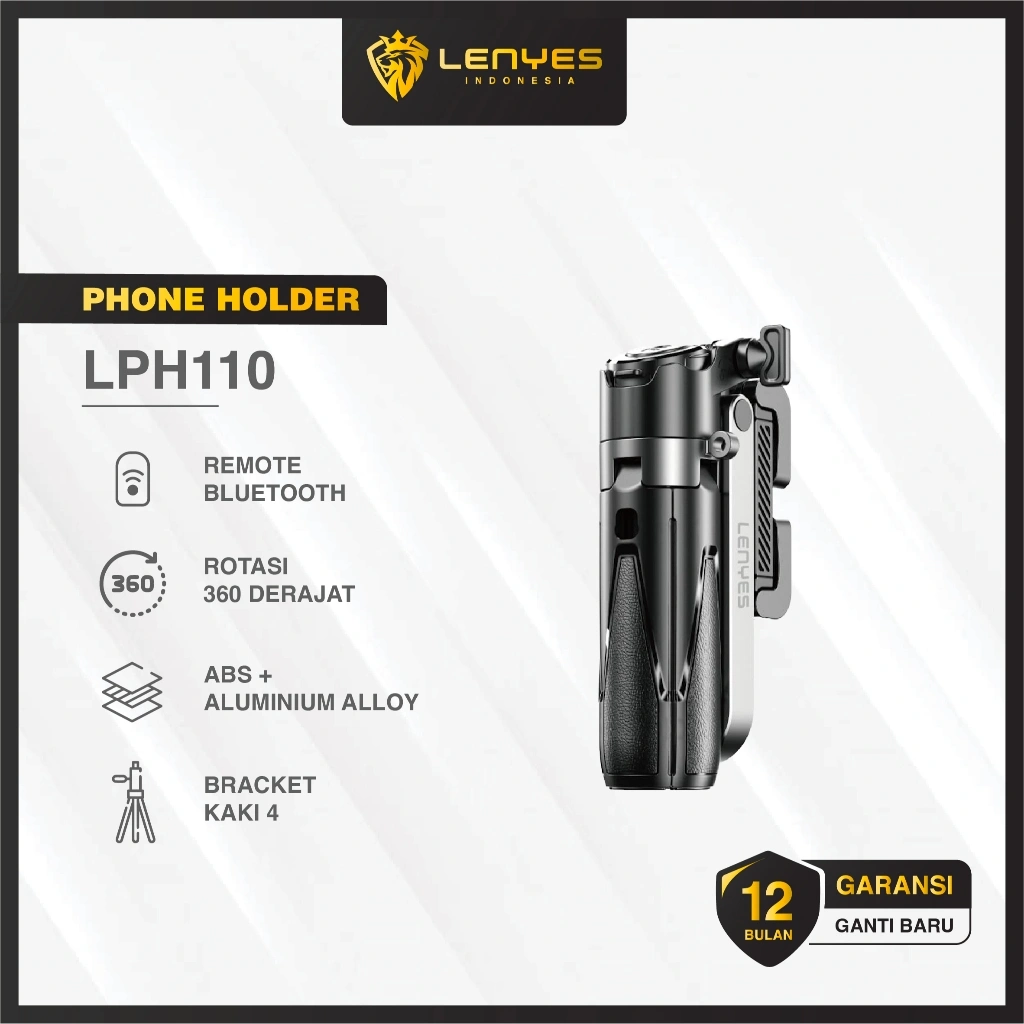 LENYES LPH110 Mini Tongsis Tripod Selfie Stick Kamera HP With Remote Bluetooth Monopod Portable Untuk Hand Phone
