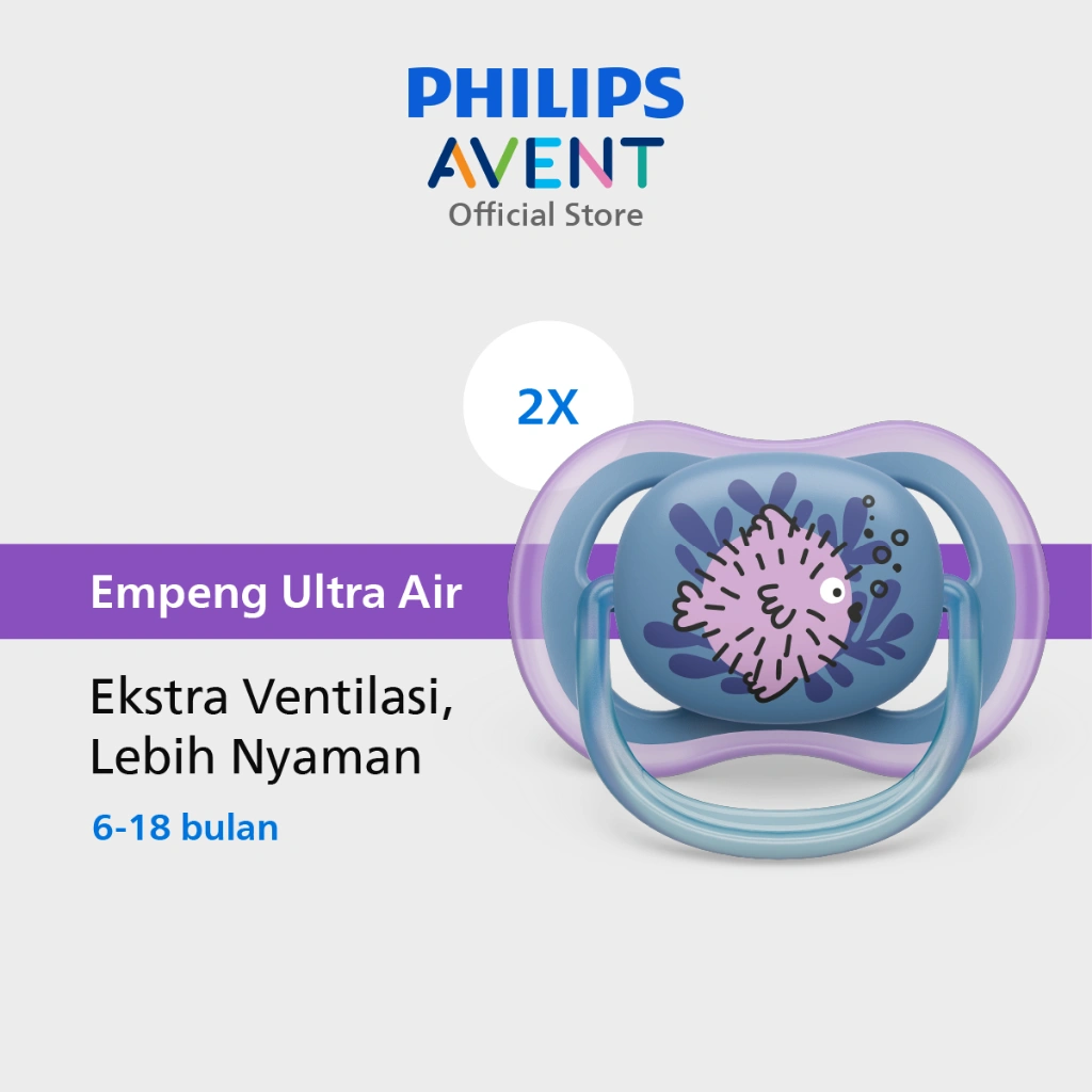 Philips Avent | Empeng Bayi / Soother Bayi | Ultra Air | Empeng dengan Ekstra Ventilasi | Character | 6-18M | SCF085/61