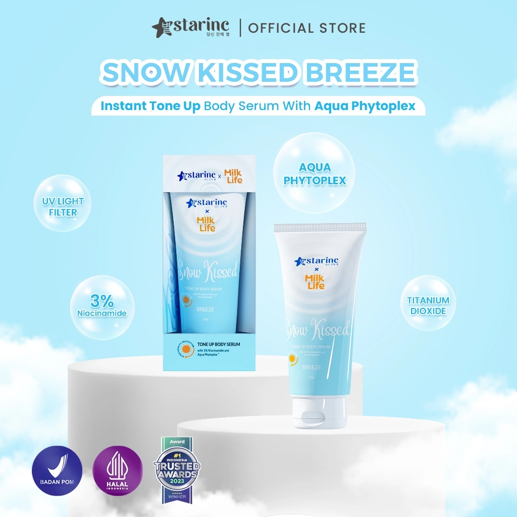 Starinc X Milk Life Snow Kissed Breeze Fun Size Instant Tone Up Body Serum 50Gr Starinc 1(Pcs)