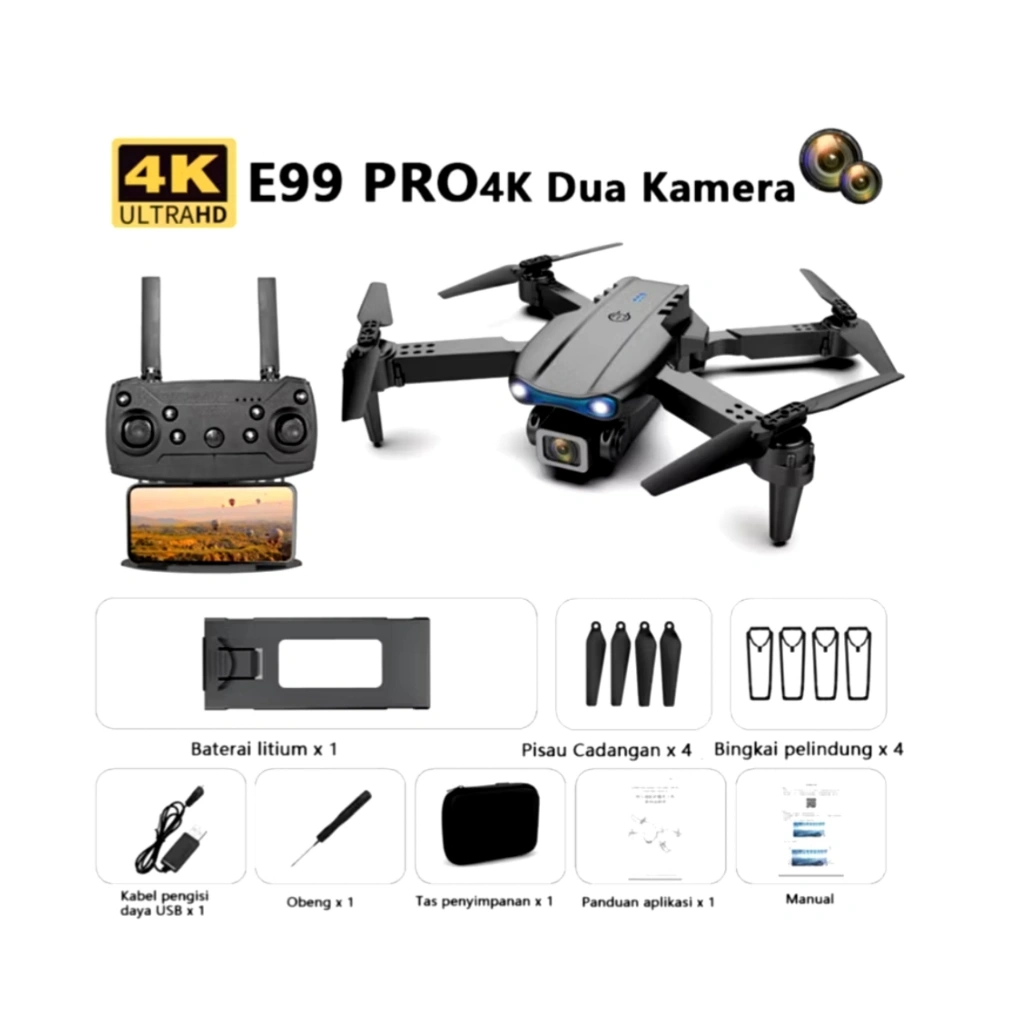 Drone E99 pro Dual Kamera WIFI Kamera Drone E88 Wireless Remote Kamera Wifi FPV Avoid Obstacles