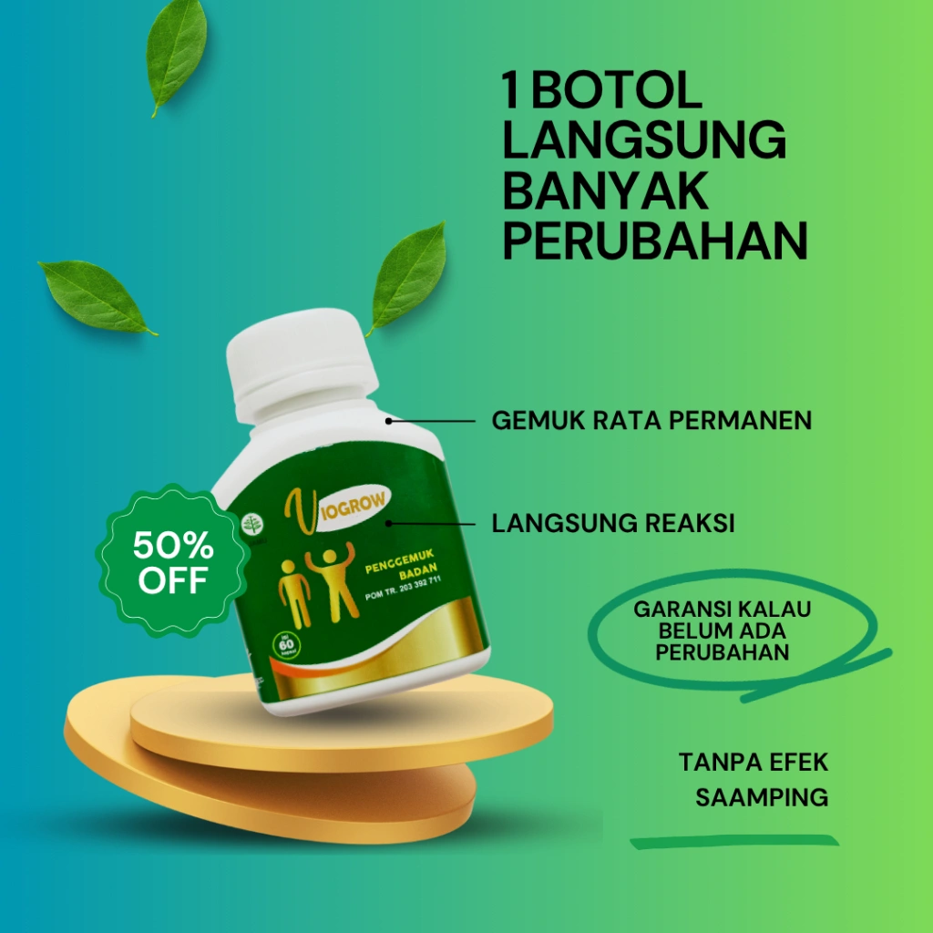 Langsung Reaksi Viogrow Obat gemuk Permanen Penggemuk badan herbal alami serta penambah nafsu makan Berat badan bikin cepat gemuk Penambah nafsu makan anak dan dewasa pria dan wanita ubat gemuk permanen Bpom gemuk farmasi Multivitamin Herbal Suplemen