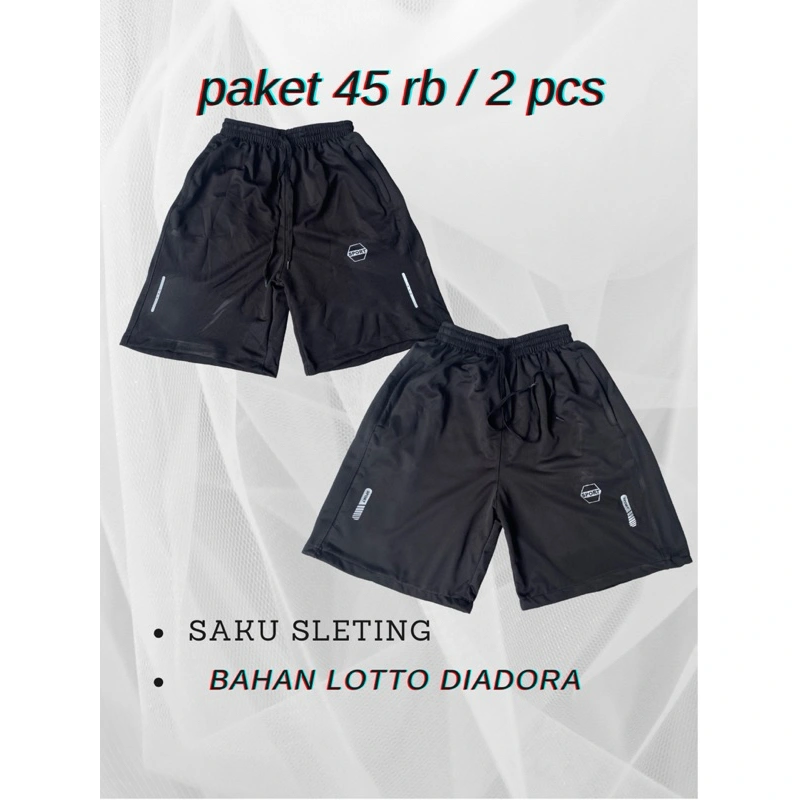 ( Beli 1 Isi 2 pcs ) Celana Pendek Olahraga Pria Wanita gym jogging volly badminton