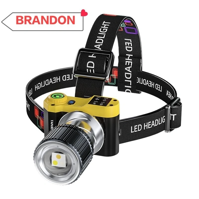 Senter Kepala Super Terang Zoom 3 Warna Cahaya Utama Baterai Ganda Tahan Air TANJE WH-818