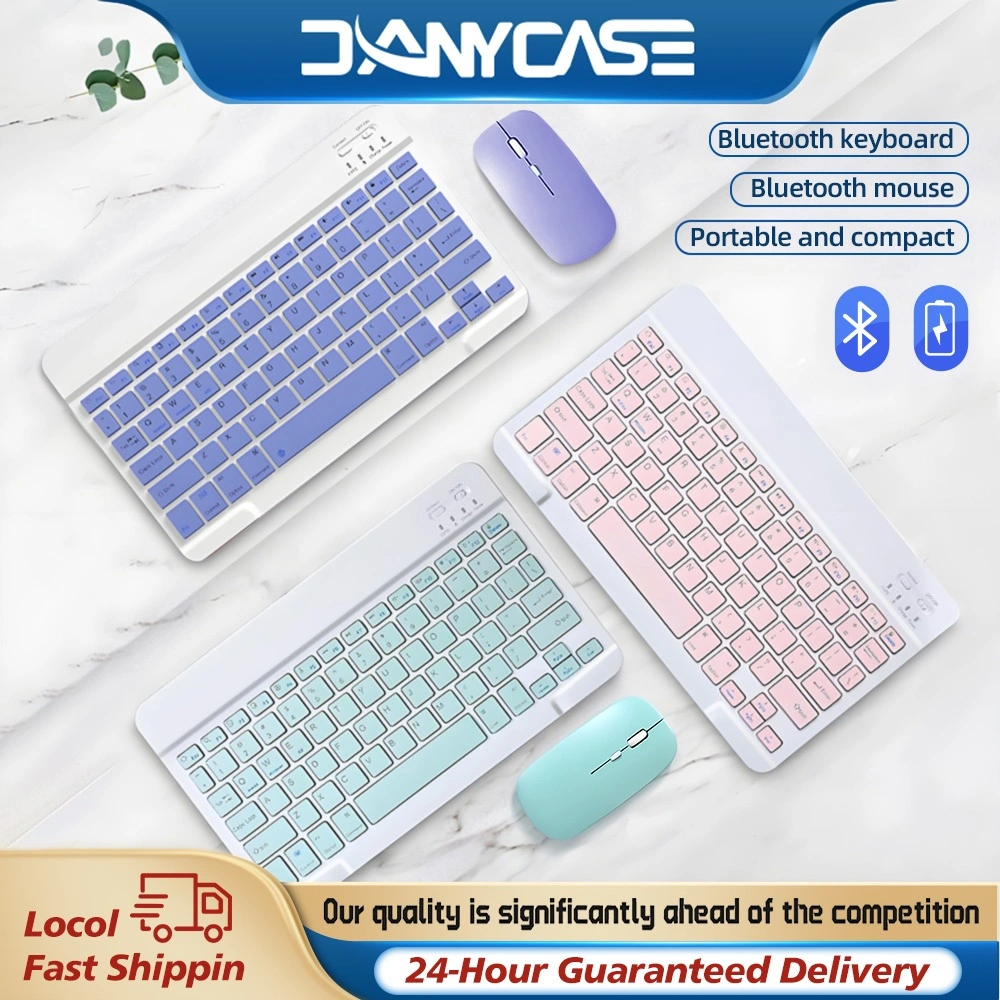DANYCASE Universal Wireless Rechargeable Touch Keyboard, Square Keycap Bluetooth Keyboard Touchpad for Android Windows ios Tablets